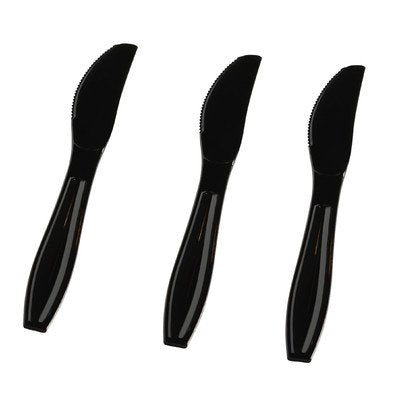 Flairware Heavy Duty Box Bulk Disposable Plastic Knife (1000/Case) Color: Black