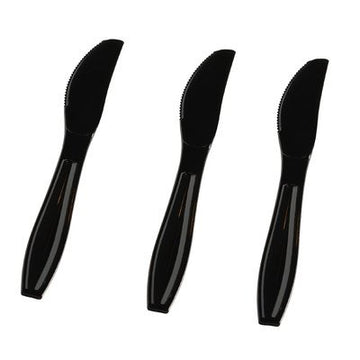 Flairware Heavy Duty Box Bulk Disposable Plastic Knife (1000/Case) Color: Black