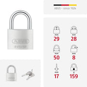 ABUS 1 / 50 mm lock body, regular shackle / Contemporary Keyed Padlocks