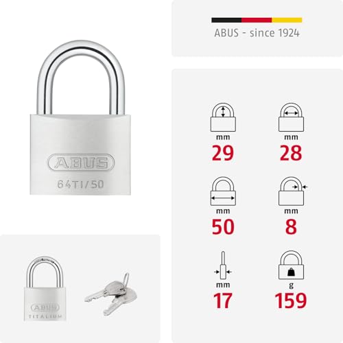 ABUS 1 / 50 mm lock body, regular shackle / Contemporary Keyed Padlocks
