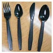 Goldmax Platinum Series Black Polystyrene Extra Heavy Weight Fork, 14.5 x 8.25 x 8.5 inch - 10 per case.