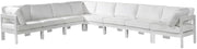 White Fabric Outdoor Patio Modular Sectional for Contemporary Outdoor Living, Weather-Resistant, Cushioned, Durable, Spacious, Modern Design