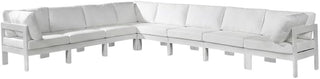 White Fabric Outdoor Patio Modular Sectional for Contemporary Outdoor Living, Weather-Resistant, Cushioned, Durable, Spacious, Modern Design