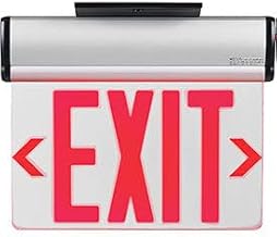 Global Industrial Surface Mount LED Edge Lit Exit Sign, Red Letters w/Nickel-Cadmium Battery Backup, UL