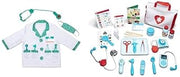 Melissa & Doug Doctor Role Play Bundle - 8-Piece Kids Costume Set with 25-Piece Medical Kit, Stethoscope, Coat & Accessories for Ages 3+