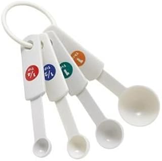 Winco MSPP-4 Deluxe Measuring Spoons, 4 Piece Set Includes: 1/4, 1/2, 1 Tsp & 1 Tbs, Plastic,