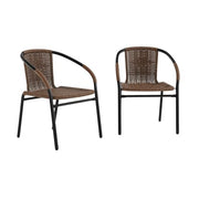 Flash Furniture Dark Brown / Set of 2 / Contemporary Patio Dining Chairs