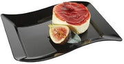 Fineline Wavetrends 1405-BK Black Plastic Dessert Plate 5 1/2" x 7 1/2" - 120/Case