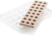Silikomart Kit Semisfera01 Clear Tritan-Plastic Chocolate Mold with 24 Hemisphere Cavities 31mm Diameter, Plus Silicone Mold with 24 Hemisphere Cavities to make the Chocolate-Hemispheres’ Fillings
