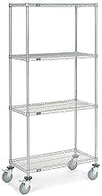 Nexel Chrome Wire Shelf Truck, 36x18x80 1200 Pound Capacity