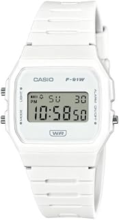 Casio F-91WB Series | Men's Digital Watch | Bio-Based Resin Band | LED Backlight | Stopwatch | Daily Alarm | Auto Calendar | 12/24 Hour Format | Water Resistant