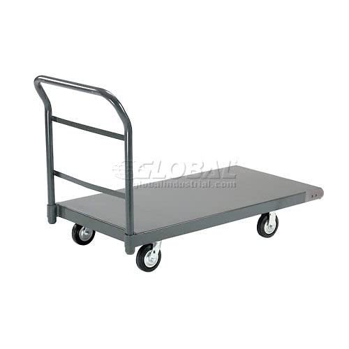 Platform Truck w/Steel Deck by Global Industrial – 48"L x 30"W x 5.46"H, Alloy Steel, Gray, Model 952113