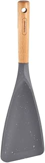 Farberware Pro Spoonula with Grey and White Speckle Design - Beechwood Handle with Hang Hole - Flexible Scraper Spoon for Mixing, Scraping, and Serving in Kitchen