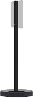 Plasticade Recycled Rubber Base Portable Sign Stand System, 30 lbs with 60" Power Post Plastic Signpost for Parking Lots, Sidewalks, and Traffic, Durable and Resistant to Weathering, Black