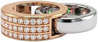 Moissanite Smart Ring Cover, Gold Ring Guard Enhancer, Starburst Dome Ring Jacket,Pave Channel Set Smart Ring.14K Gold Plated, Gift for Her,Size 3-12