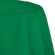 Creative Converting Club Pack Solid Color Emerald Green Tissue/Poly 82in Round Tablecover, Box of 12 Tablecovers