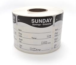 DayMark - 1143687 - ToughMark 2 x 2 Sunday Shelf Life Label