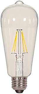 12 Pack Satco S9581 6.5 Watt Dimmable Clear 2700K Warm White LED ST19 Light Bulb - Medium Base (60w Equivalent)