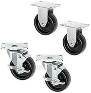 Set of (4) 5" Plate Casters 2 with Brake for Man Coolers