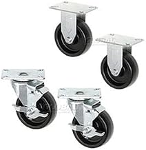 Set of (4) 5" Plate Casters 2 with Brake for Man Coolers