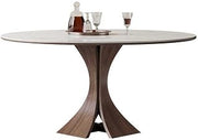 Mesa De Jantar Nordic Solid Wood Dining Table Round with Turntable Home Modern Simple Rock Plate Diner Table(150x150x75cm)