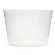 Microwavable Deli Containers by Fabri-Kal – 4.6" Top Diameter x 3.5" Bottom Diameter, 16.0 ounces, Polypropylene, Clear, Model XX 9505102