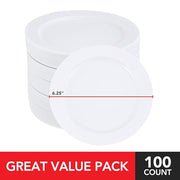 Stock Your Home 100 / White / 4 Pack Pack of 25 Plates