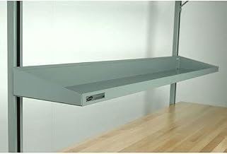 4-5BCS Flat Shelf for 60" Workbench, 16 Gauge Steel, Gray, 52" Length, 12" Height