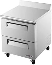 Turbo Air TWR28SDD2 7 cu. ft. Super Deluxe Series Worktop Refrigerator with Efficient Refrigeration System Hot Gas Condensate System Stainless Steel Drawers and High Density PU Insulation: Stainless