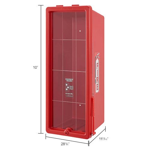 Plastic Fire Extinguisher Cabinet with Breakable Acrylic by Global Industrial – Polystyrene & Arcylic, Red, Model 641650