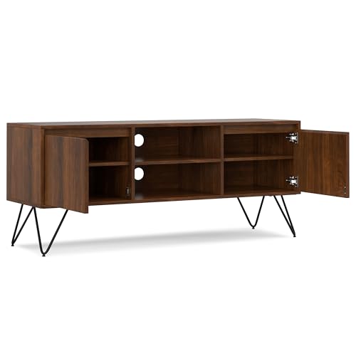 SIMPLIHOME Walnut Veneer / 60 inch / Low TV Stand Television Stands & Entertainment Centers