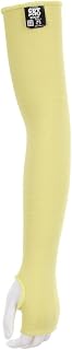 MCR Safety CutPro - Yellow Cut Resistant Sleeves with Thumb Slot - Double Ply DuPont Kevlar - 24 Inches x 3¼ Inches - High Comfort Cut Protection, 93724T (10-Sleeve Pack)