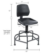Task Stool with Spider Base by Global Industrial – Large, polyurethane, Black, Model 516125