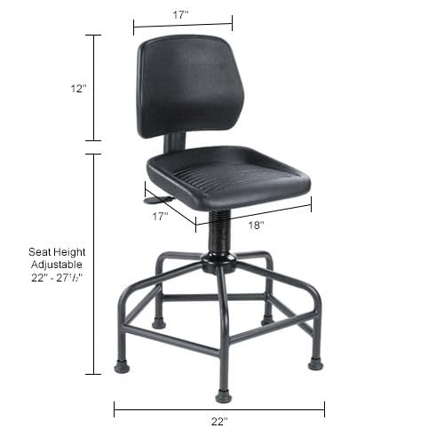 Task Stool with Spider Base by Global Industrial – Large, polyurethane, Black, Model 516125
