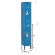 Infinity Two-Tier Two-Door Locker with Recessed Handle & by Global Industrial – Alloy Steel, Blue, Model 254127BL