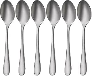 WMF Merit Cromargan Protect 1140966310 Espresso Spoons Set of 6 for 6 People, Sandblasted, Ergonomic, Dishwasher Safe Cutlery