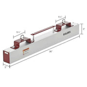 36"W Hang-Type Magnetic Sweeper With Forklift Hanger by Global Industrial – 3"L x 36"W x 3"H, Silver, Model 113136