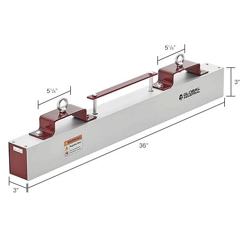 Global Industrial 3"L x 48"W x 3"H / Silver / Industrial Magnetic Sweepers