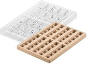 Silikomart Kit Sinfonia-B Clear Tritan-Plastic Chocolate Mold with 10 Snack-Bar Cavities 25mm x 120mm x 20mm High, Plus Silicone Mold with 10 Snack-Bar Cavities to make the Chocolate-Bars’ Fillings