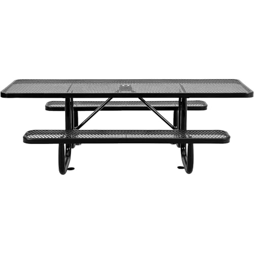 Global Industrial Black / 96 inches x 60 inches x 30 inches / Industrial Picnic Tables