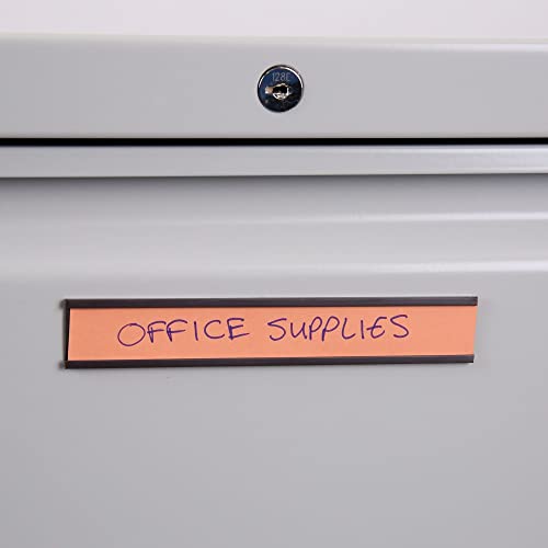 MasterVision 6" x 1" / Black / 10 Pack Label Holders