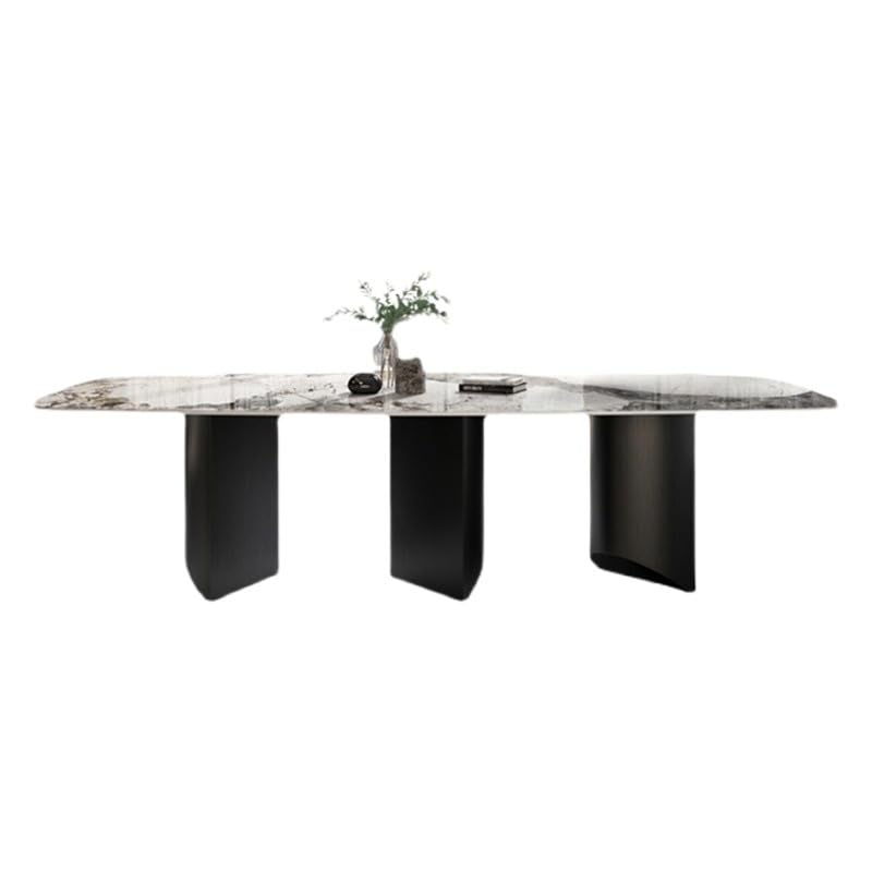 Mesa De Jantar Rock Plate Dining Table Modern Simple Home Restaurant Rectangular Diner Table by JOYNOW – One Size, 240x100x75cm, Model 8524