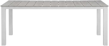 Gray Outdoor Patio Dining Table, 80-Inch, Weatherproof Construction, Stylish Design, Perfect for Outdoor Gatherings