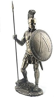 14.38 Inch Spartan Warrior with Spear and Hoplite Shield Figurine