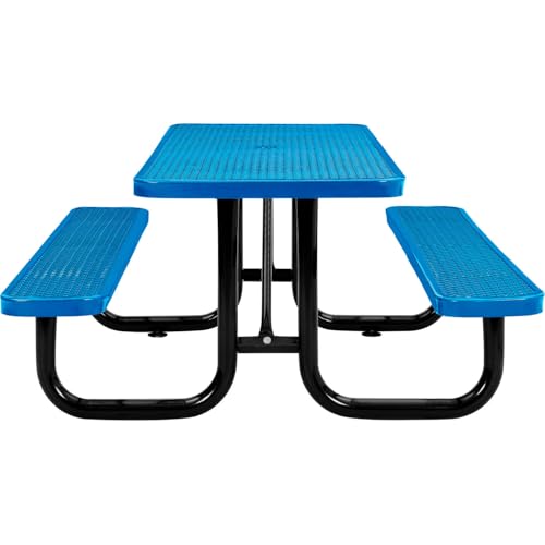 Global Industrial Blue / 74 inches x 62 inches x 29.5 inches / Industrial Picnic Tables