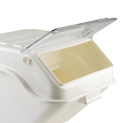 Winco 10 Gallon / Shelf Bin / Beige Lidded Storage Bins
