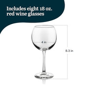 Libbey Large Red 8 / 8 count / Vina Wine Glasses