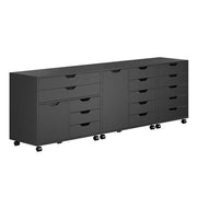 Winsome Black / 2 Doors, 15 Drawers / Contemporary Storage Cabinets