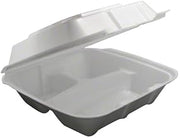Ecopax U-Vent 3 Compartment Foam Take Out Container, RE883, 8" x 8" x 3" | 200/Case