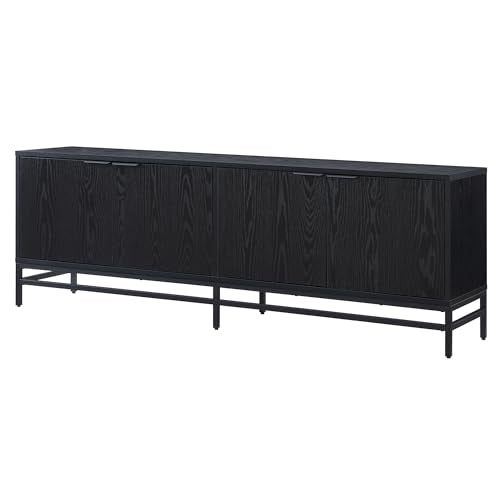 Henn&Hart Natural Black / 70" Wide / Transitional Television Stands & Entertainment Centers